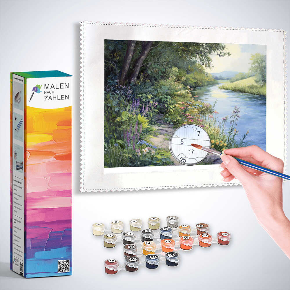 Verwilderter Flusslauf - Malen nach Zahlen