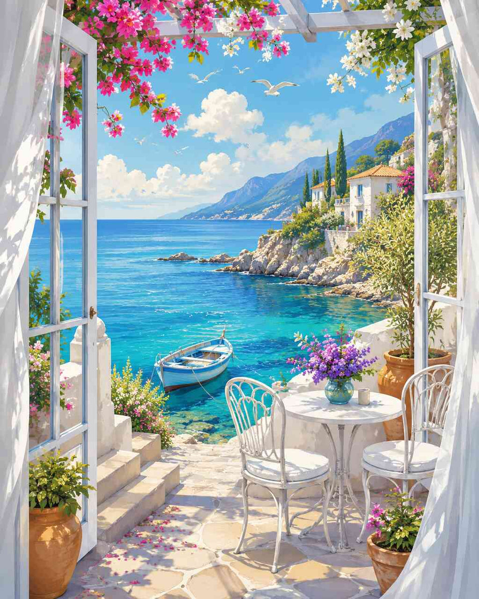 Malen nach Zahlen - Mediterraner Morgenzauber