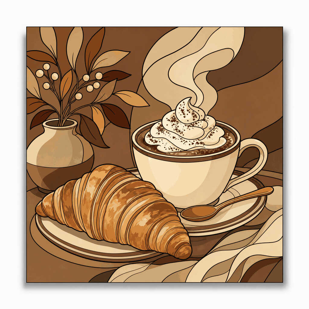 Malen nach Zahlen - Morgenzauber im Café