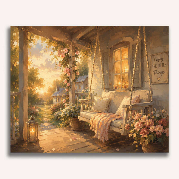 Malen nach Zahlen - Sonnenzauber am Verandaabend