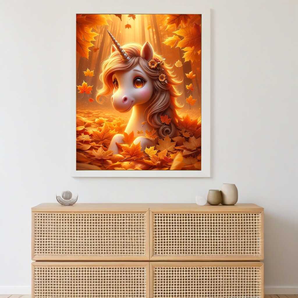 Malen nach Zahlen - Einhorn im Herbst