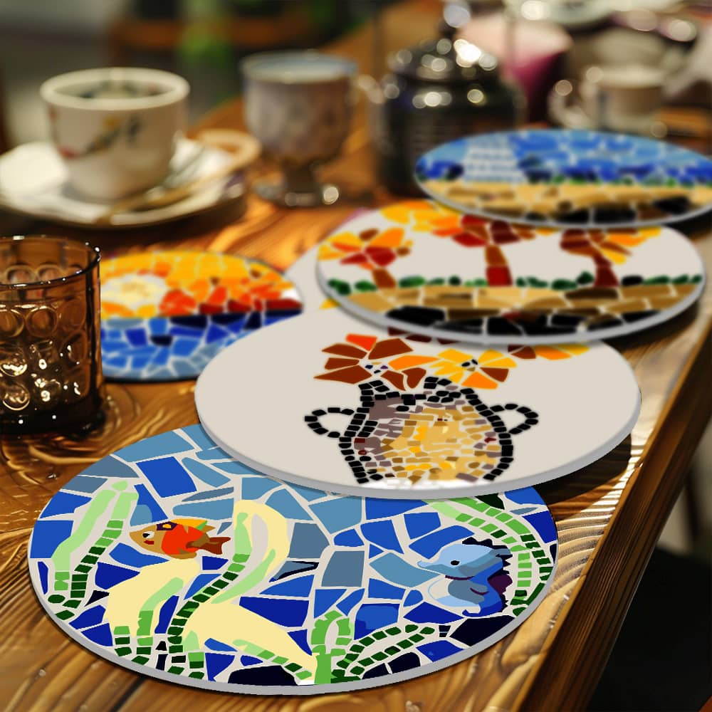 Tischset 6er Set, Mosaik- Malen nach Zahlen