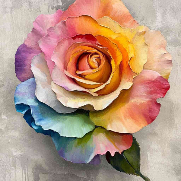 Malen nach Zahlen - Regenbogenrose