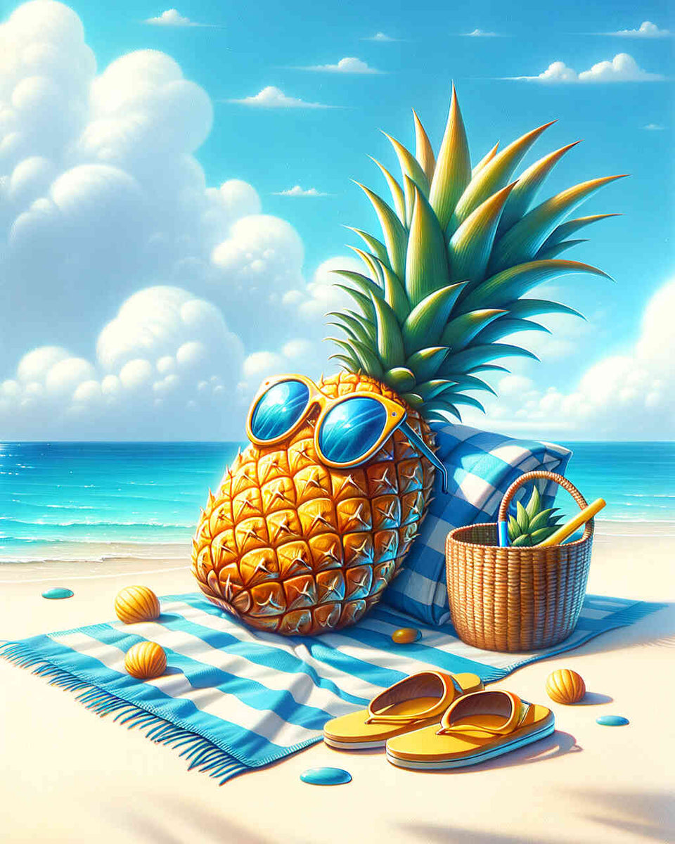 Malen nach Zahlen - Ananas macht Urlaub