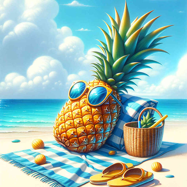 Malen nach Zahlen - Ananas macht Urlaub