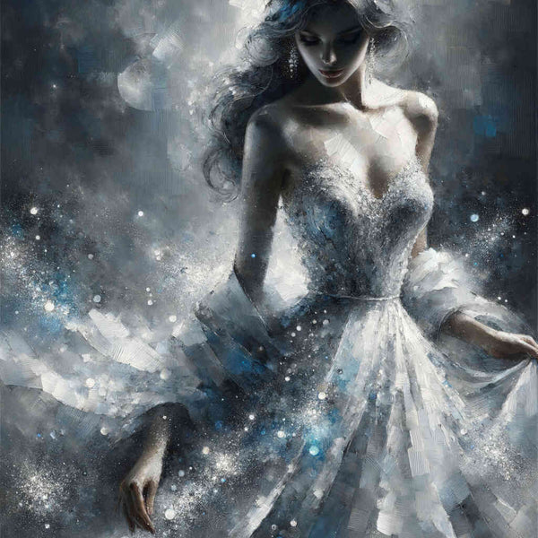 Frau in Weißem Kleid – Malen nach Zahlen