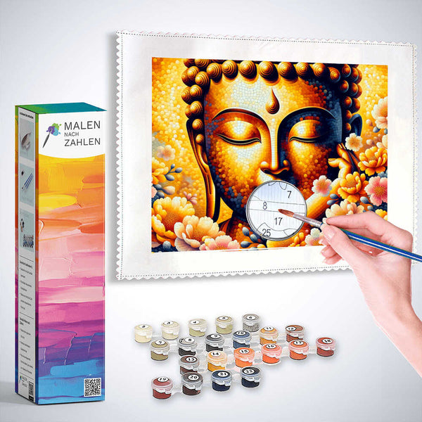 Buddha, Gesicht – Malen nach Zahlen