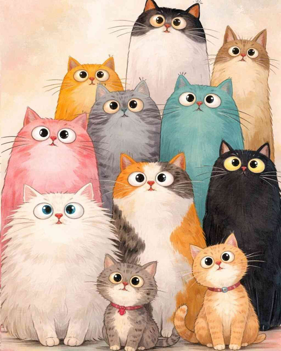 Malen nach Zahlen - Zauberhafte Katzenbande