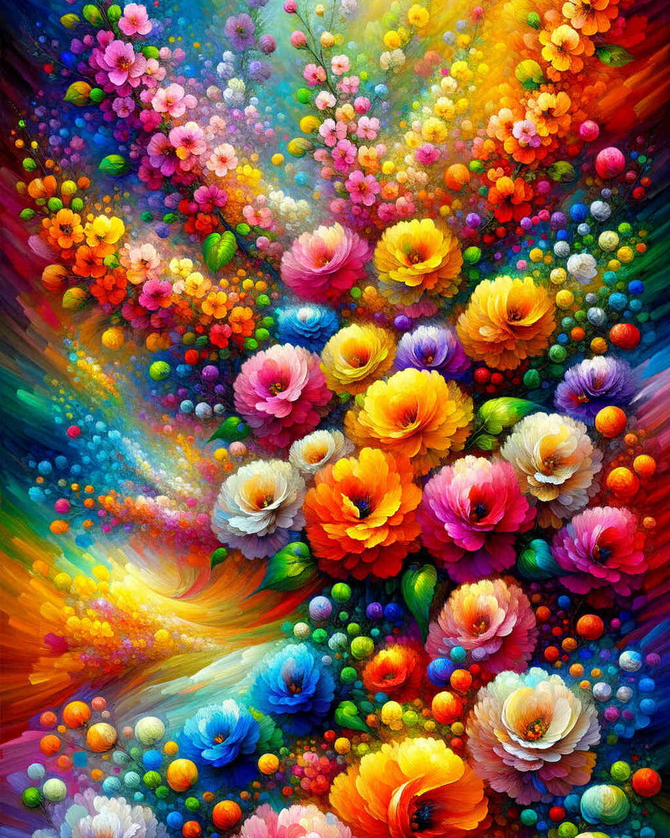 Malen nach Zahlen - Blumenimpression