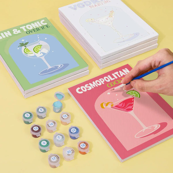 Lieblings Cocktail 6er SET - Mini Malen nach Zahlen