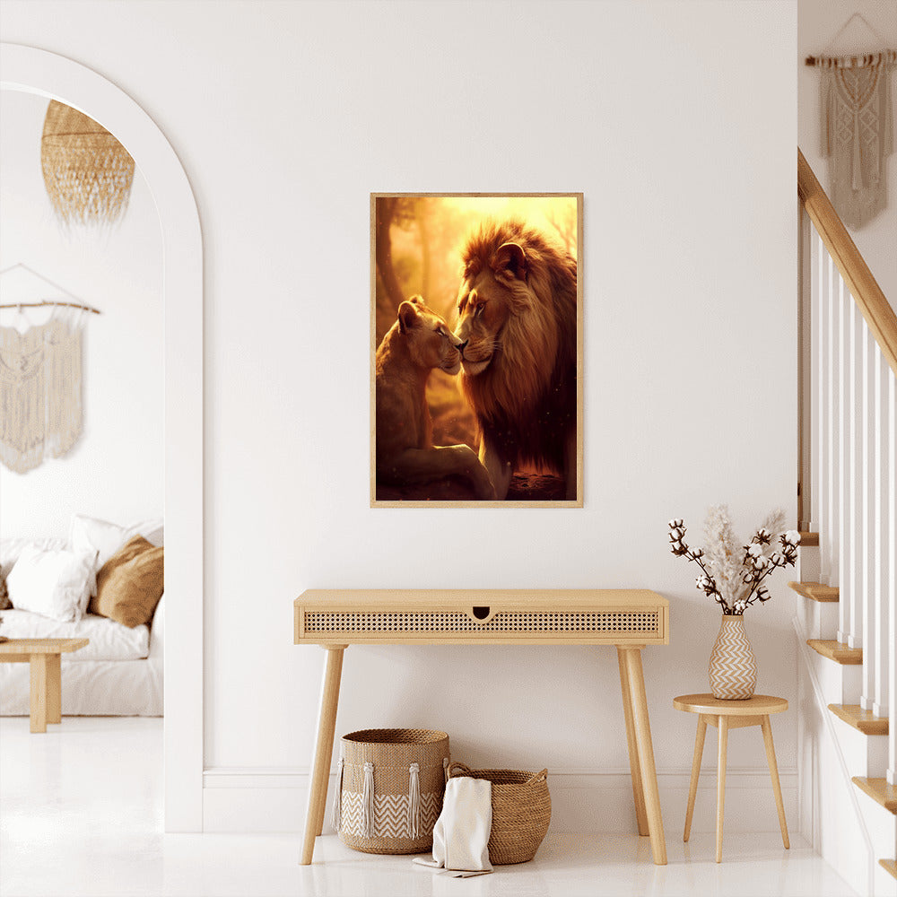 Löwe und Löwin - Malen nach Zahlen