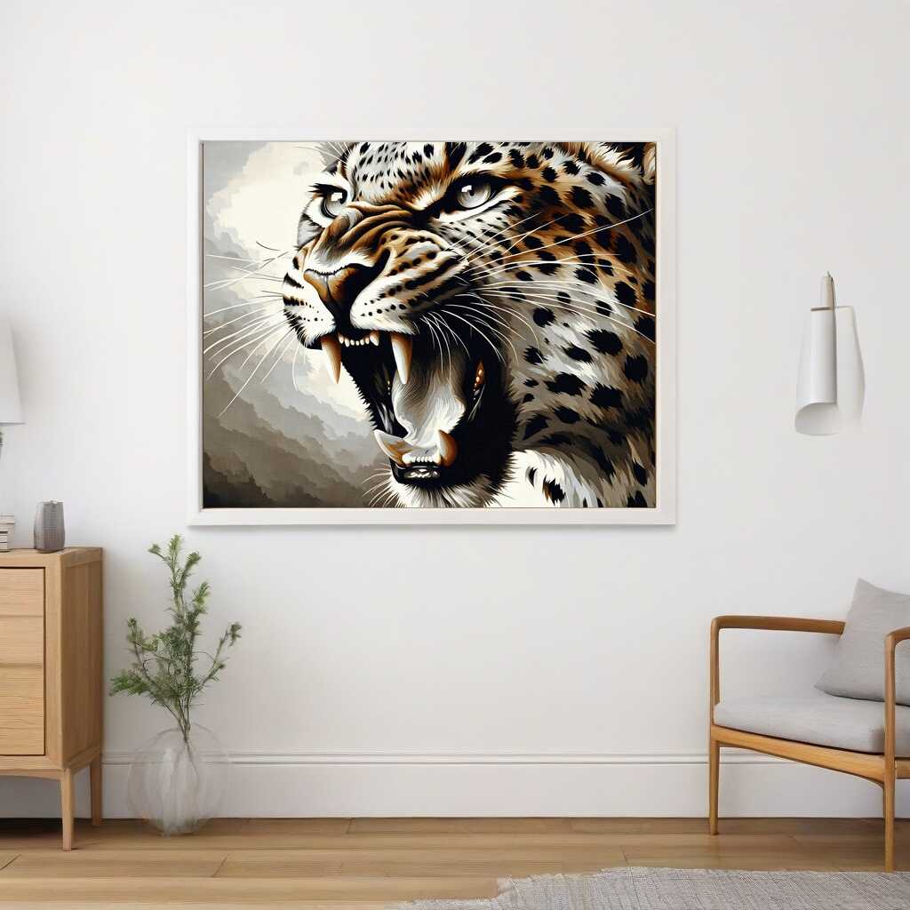 Leopard, Brüllend – Malen nach Zahlen