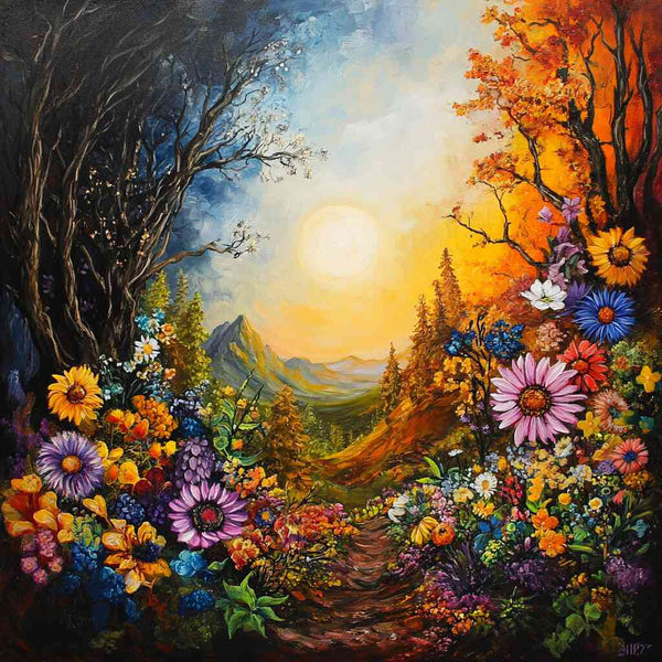 Malen nach Zahlen - Blumen, Berge