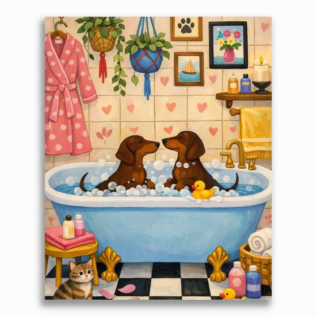 Malen nach Zahlen - Badefreude im Herzen