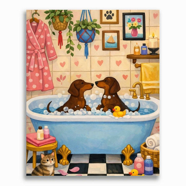 Malen nach Zahlen - Badefreude im Herzen