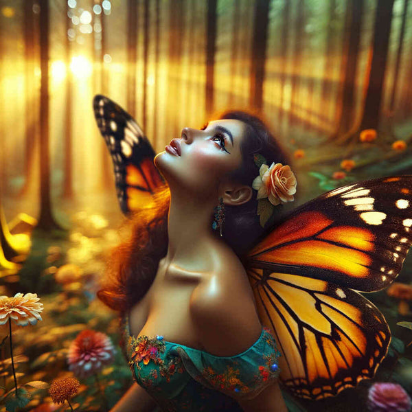 Schmetterling, Frau – Malen nach Zahlen