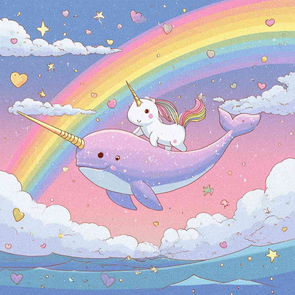 Malen nach Zahlen - Traumflug über Regenbogenmeer
