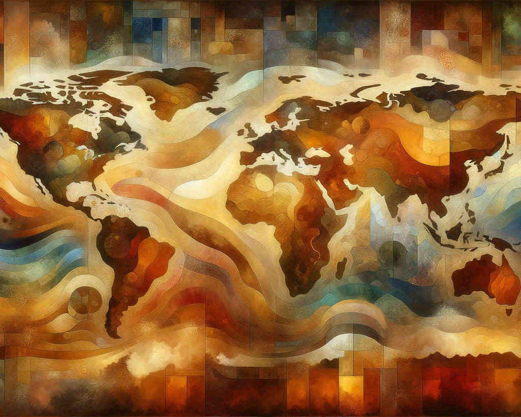 Weltkarte  – Malen nach Zahlen
