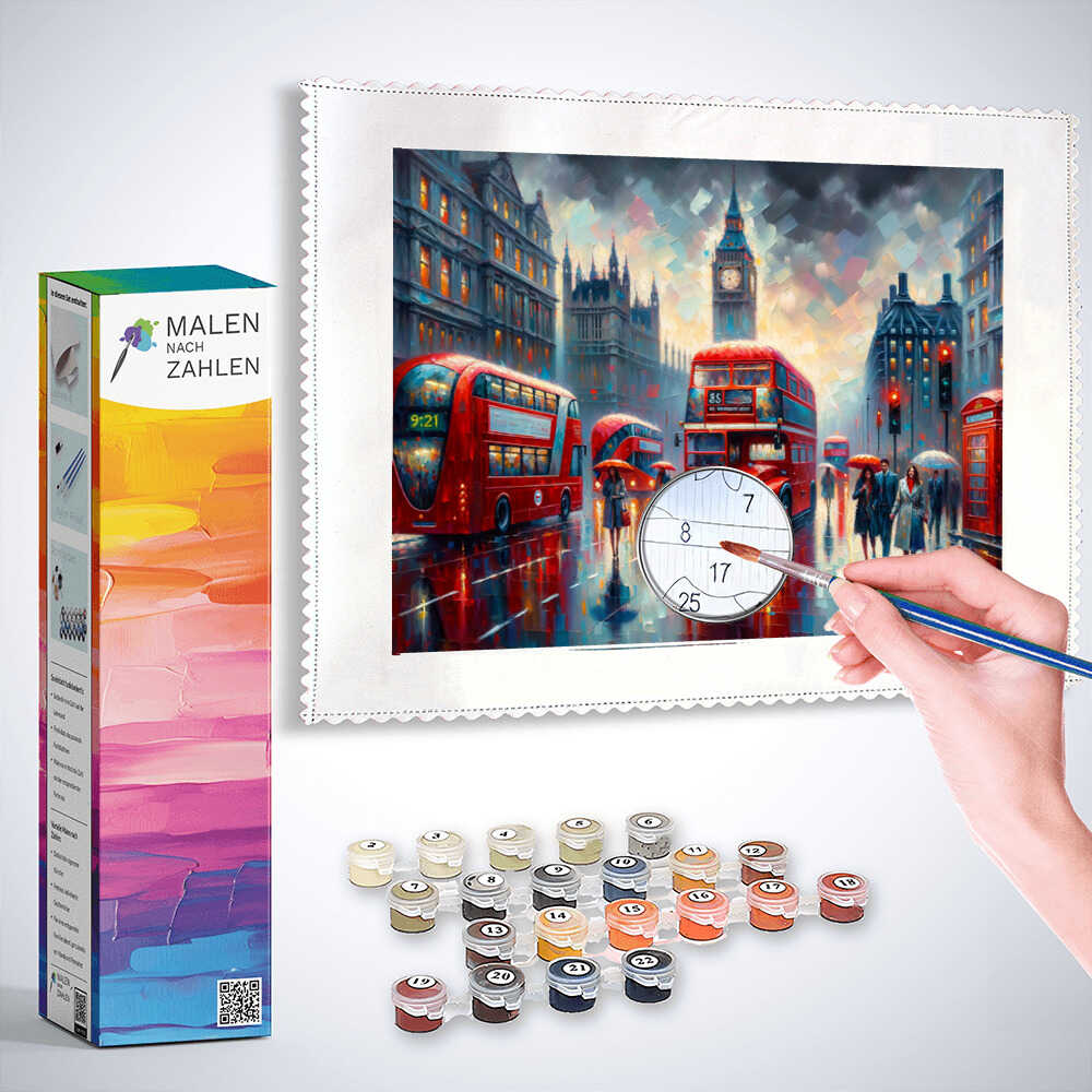 London, belebte Straße – Malen nach Zahlen