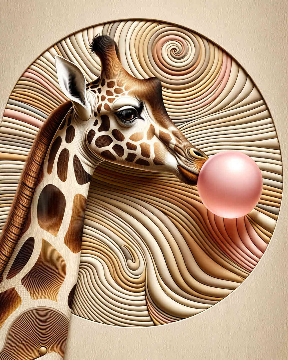 Giraffe mit Kaugummi– Malen nach Zahlen