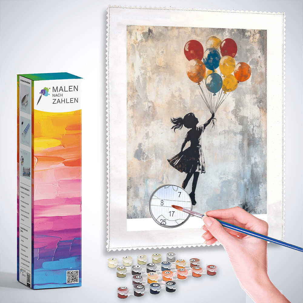 Malen nach Zahlen - Flug in die Freiheit, Banksy Stil