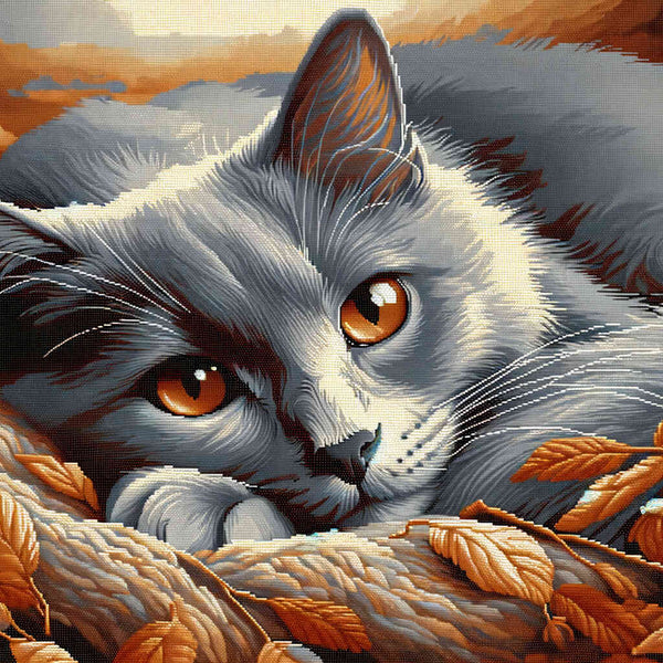 Katze, Grau- Malen nach Zahlen