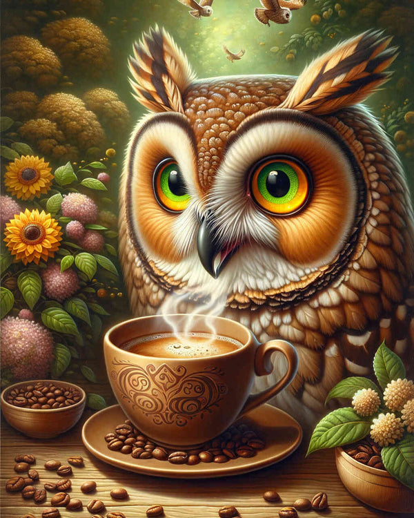 Malen nach Zahlen - Kaffee Eule