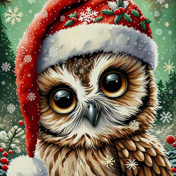 Malen nach Zahlen - Weihnachtseule