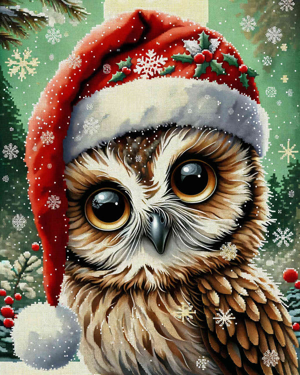 Malen nach Zahlen - Weihnachtseule