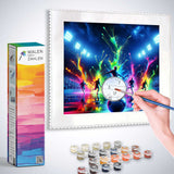 Malen nach Zahlen Kit - Farben des Triumphs with colorful triumph artwork in progress