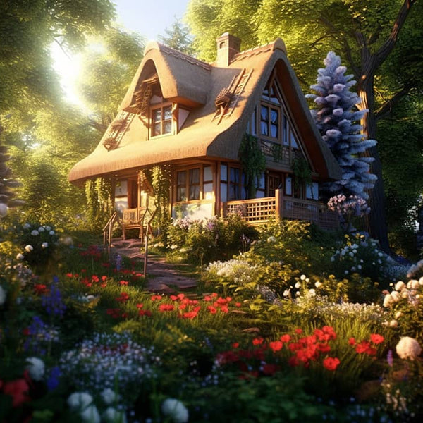 Haus im Wald - Malen nach Zahlen