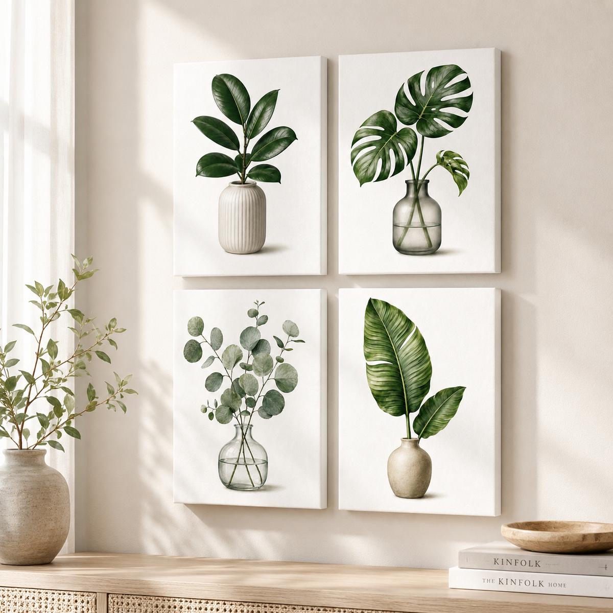 Grüne Harmonie 4er SET - Mini Malen nach Zahlen