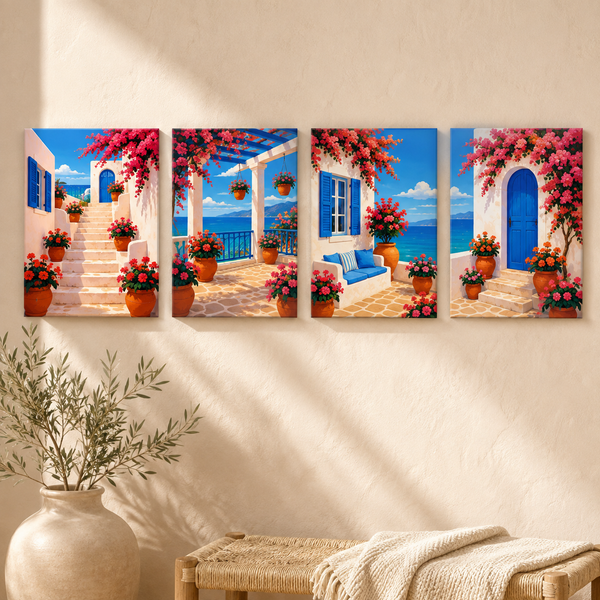 Santorini Dreams 4er SET - Mini Malen nach Zahlen