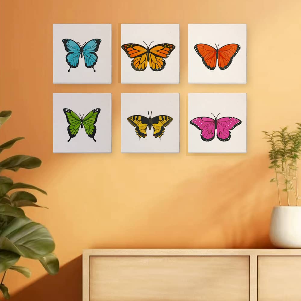 Schmetterlings-Pracht 6er SET - Mini Malen nach Zahlen