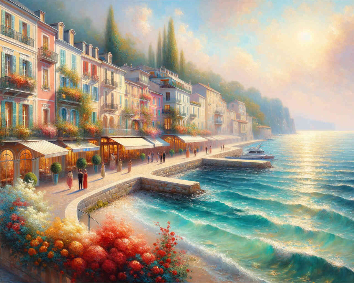 Stadt am Meer - Malen nach Zahlen