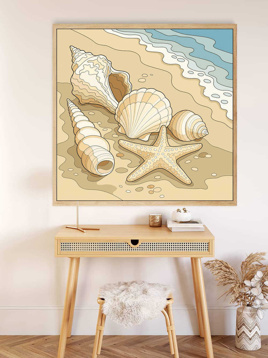 Malen nach Zahlen - Muschelgold – Ruhe am Meer