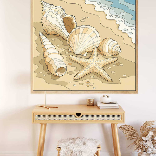Malen nach Zahlen - Muschelgold – Ruhe am Meer