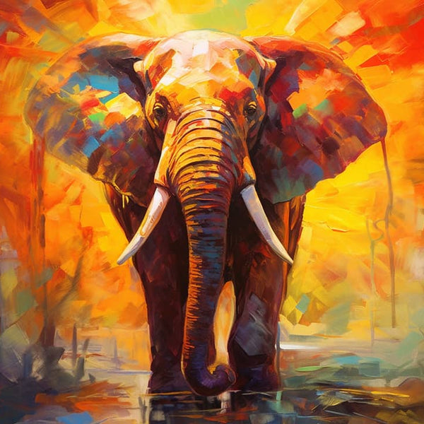 Elefant, Kunstgemälde - Malen nach Zahlen