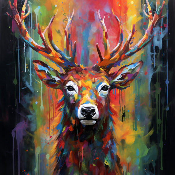 Hirsch, Bunt - Malen nach Zahlen