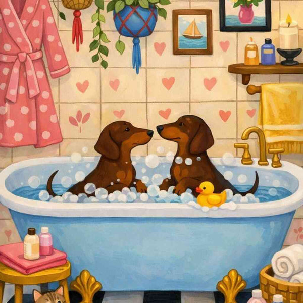 Malen nach Zahlen - Badefreude im Herzen