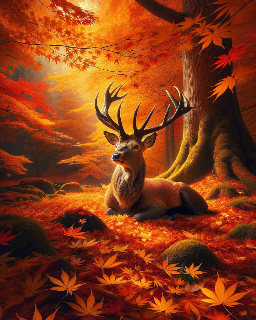 Hirsch im Herbst – Malen nach Zahlen