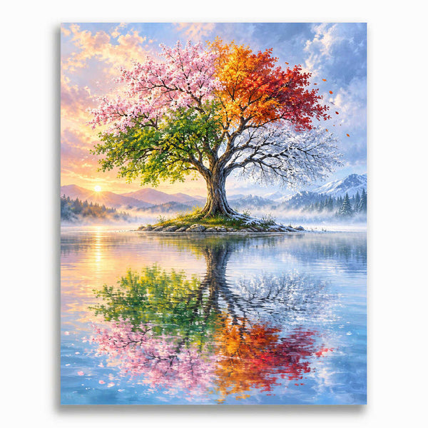 Baum, Jahreszeiten - Malen nach Zahlen