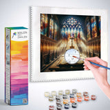 Paint by numbers kit with a hand painting 