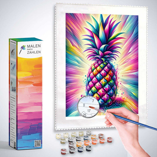 Malen nach Zahlen - Bunte Ananas