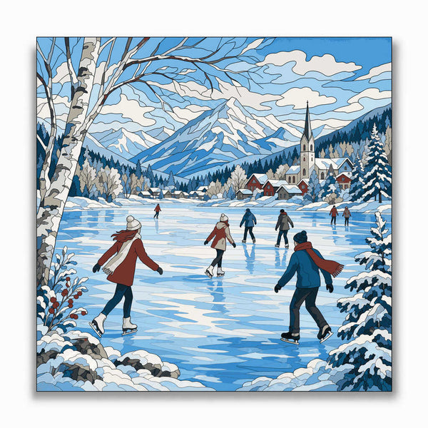 Malen nach Zahlen - Winterzauber am See