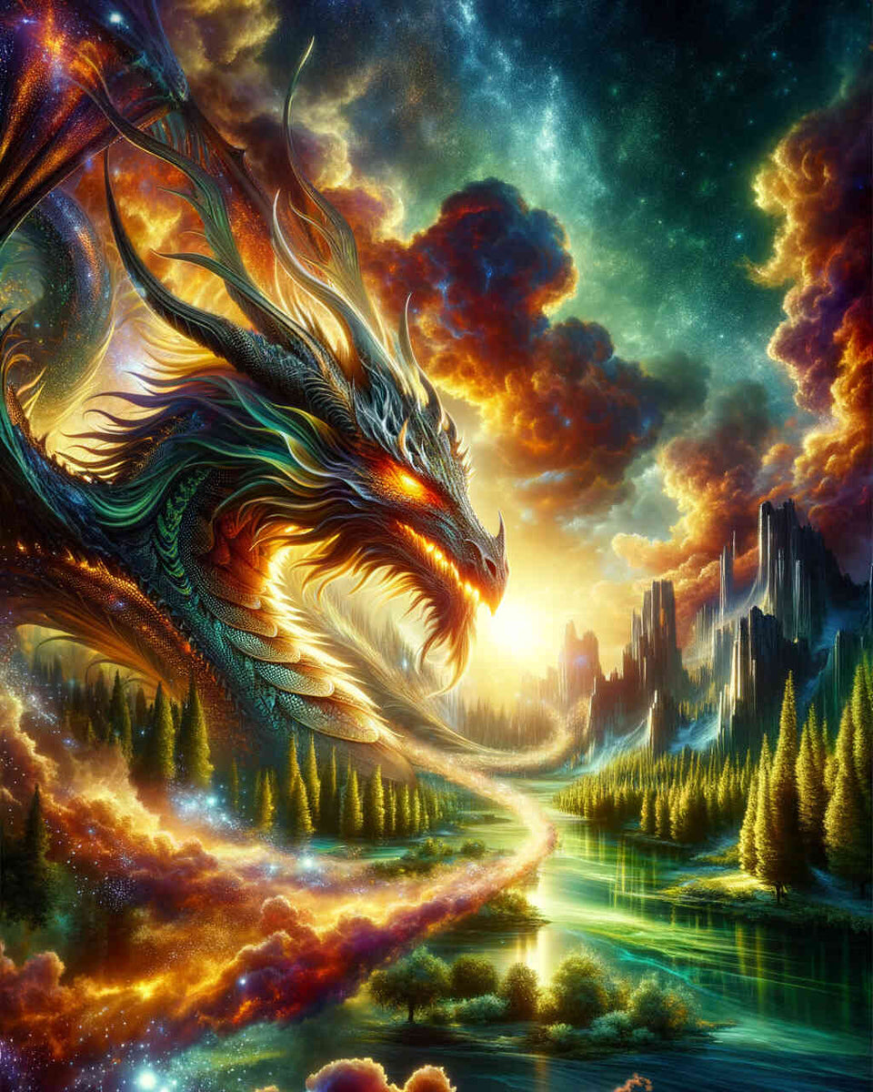 Malen nach Zahlen - Eindrucksvoller Drache