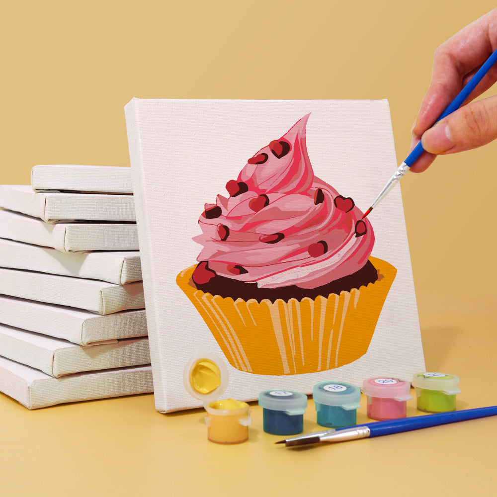 Kaffee und Kuchen 6er SET - Mini Malen nach Zahlen