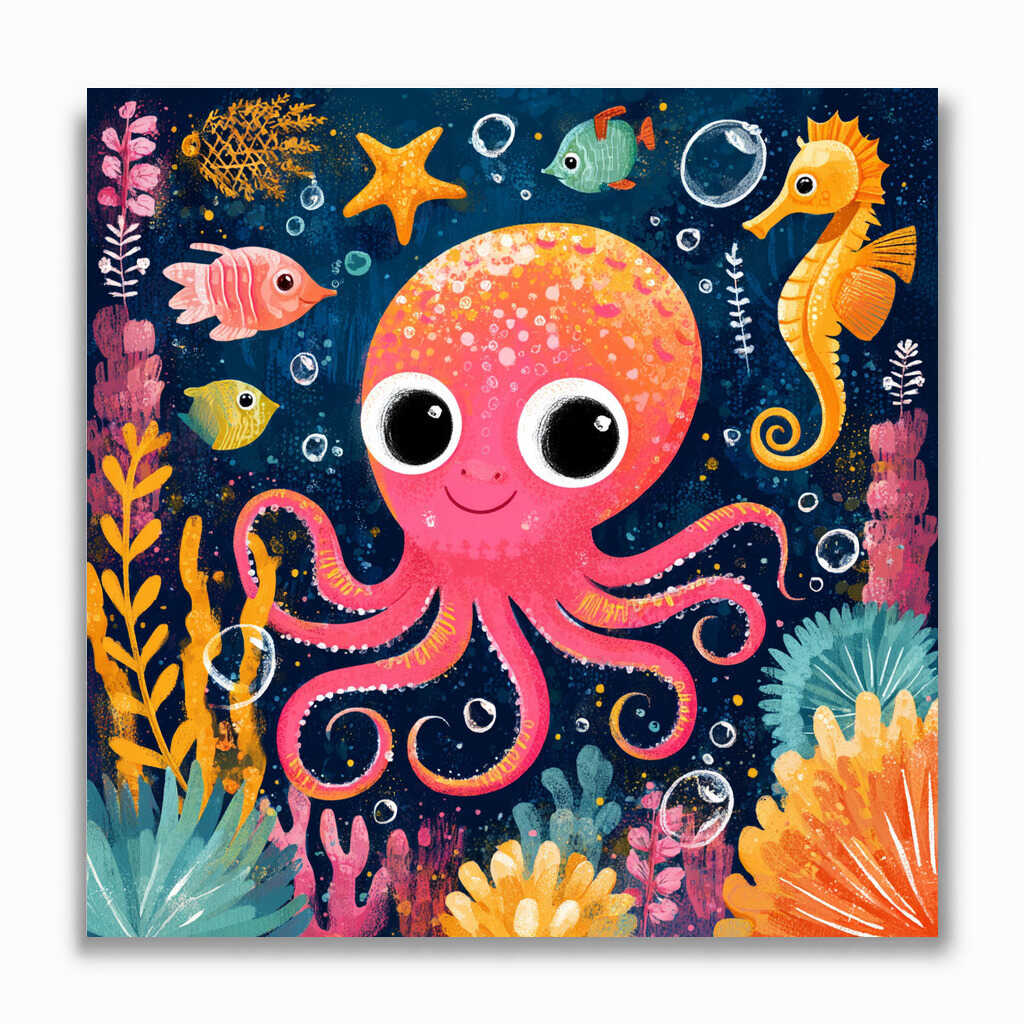 Malen nach Zahlen - Ozeanzauber: Die fröhliche Welt des kleinen Oktopus