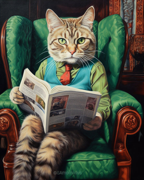 Kater liest - Malen nach Zahlen