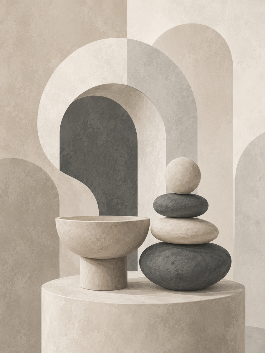 Calm Stone 4er SET - Mini Malen nach Zahlen